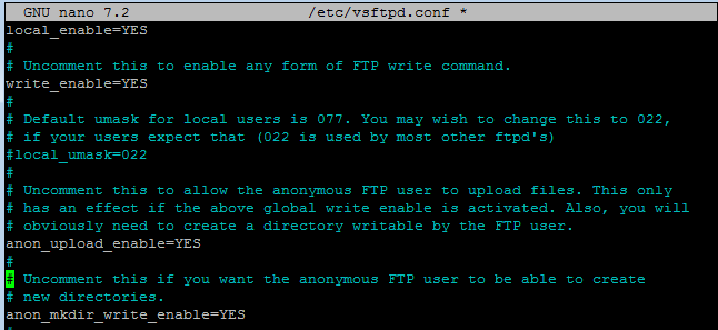 vsftpd 설정파일