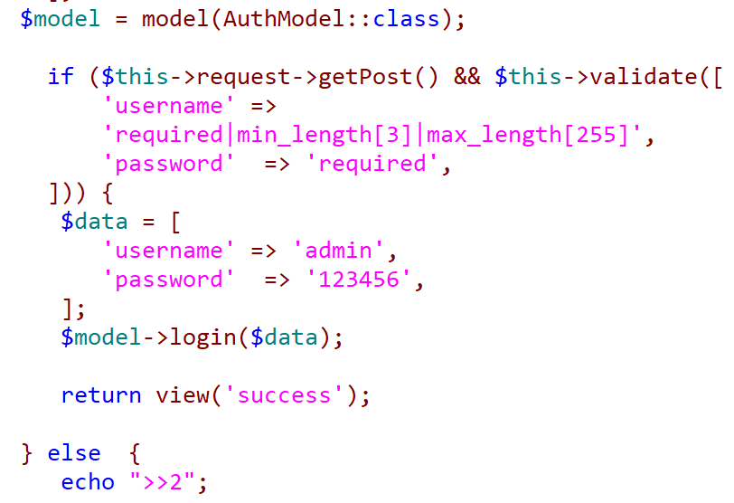 Auth.php 로그인 처리 코드