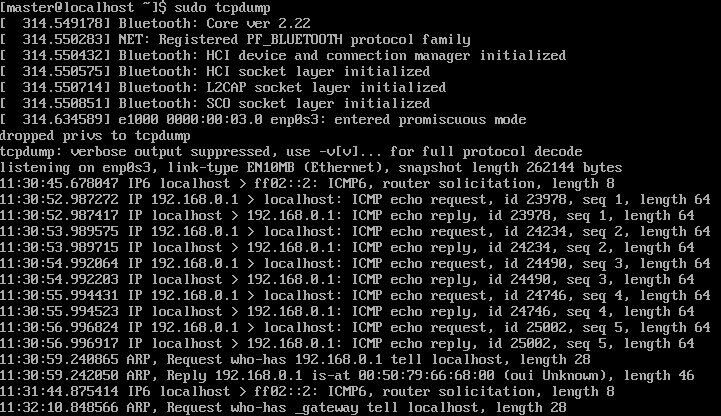 tcpdump ping 캡처